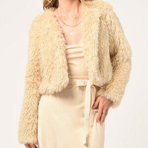 Adelyn Rae Faux Fur cropped jacket size XS - price drop! NWOT